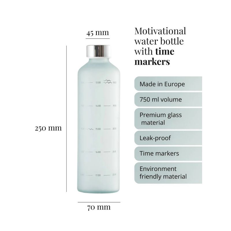 Drikkeflaske i Glass - Water O'clock (750 ml)
