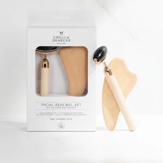 Hovedbilde Gua Sha & Obsidian Roller - Tre & Obsidian