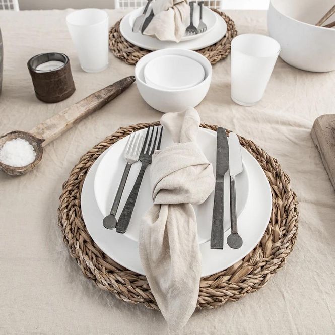 Hovedbilde Linservietter - Naturfarget (2-pk)