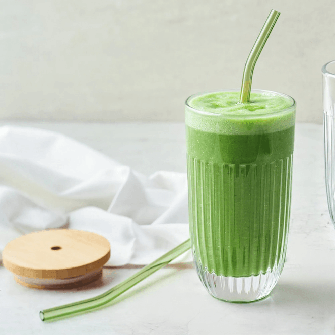 Hovedbilde Matchaglass m/Lokk og Glassugerør