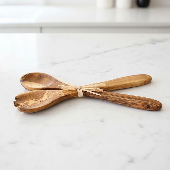 Hovedbilde Salatbestikk - Oliventre (30 cm)