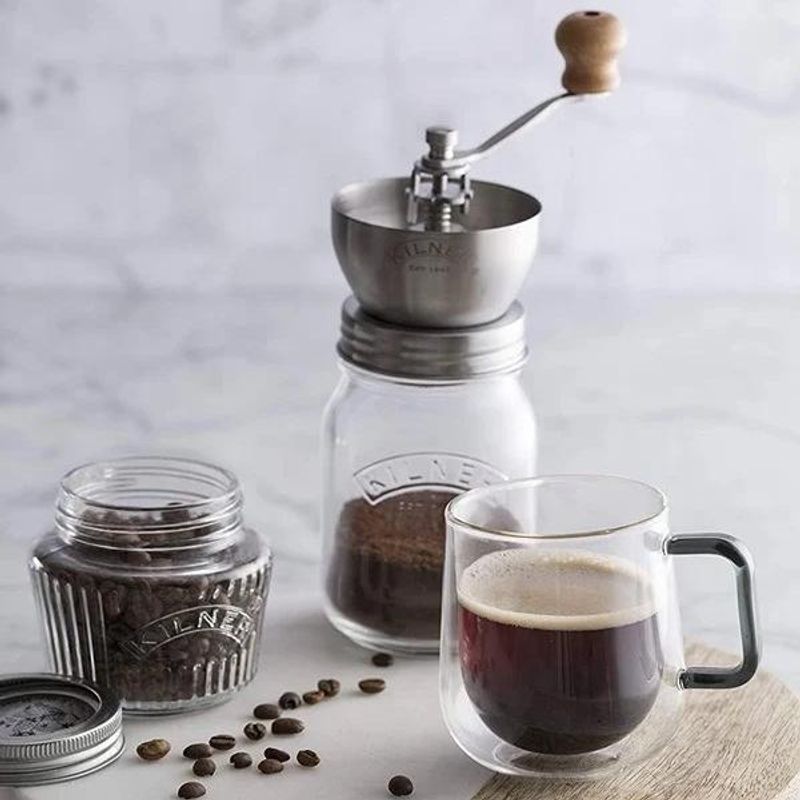 Kaffekvern - Glass & Rustfritt Stål | Kilner