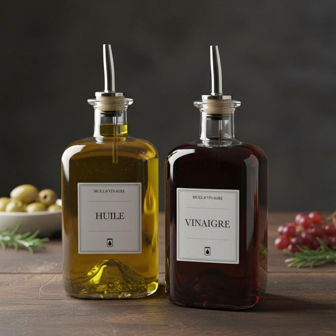 Hovedbilde Olje- og Eddikflasker i glass (2-pk)